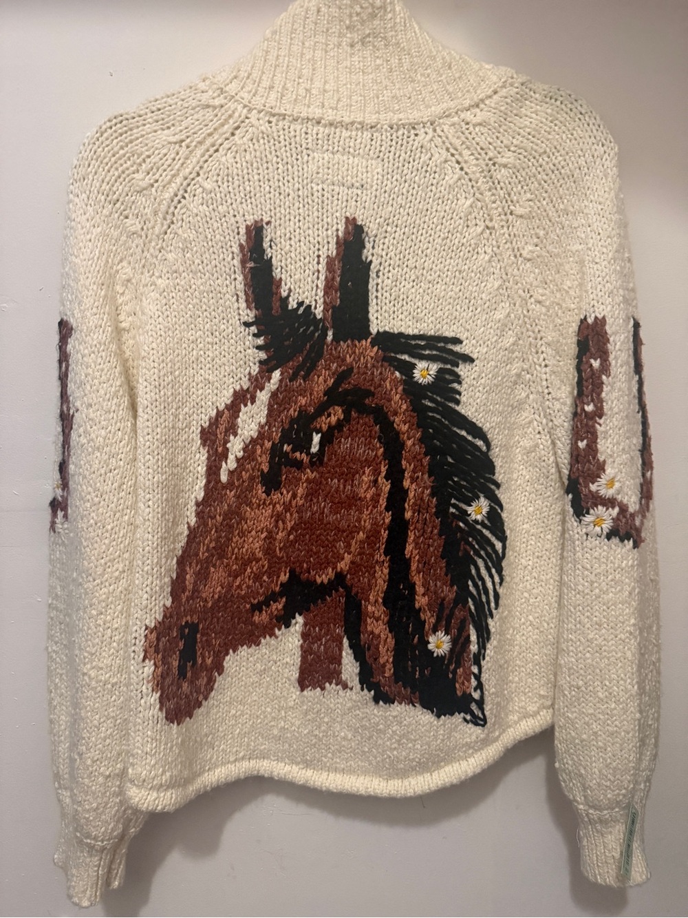 Viral Anthro Horse Utility Sweater Jacket - Picture 3 of 5